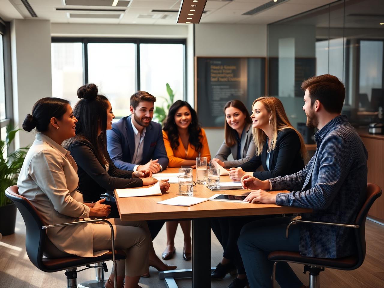 The Hall Agency team collaborating in their office